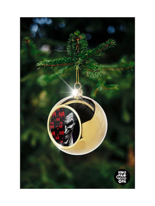 Joker Hahaha Weihnachtshänger Kugel Ornament Gold