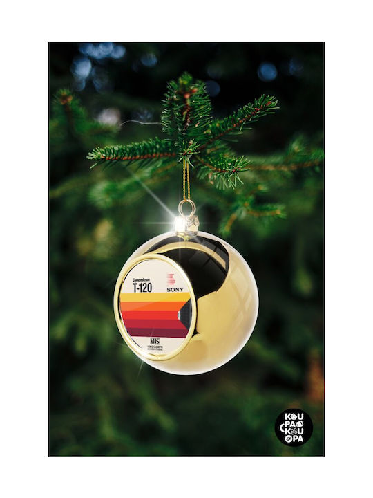 Vhs Sony Dynamicron T-120 Weihnachtshänger Kugel Ornament Gold