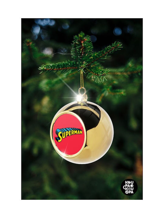 Superman Vintage Christmas Ball Ornament Gold