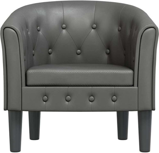 din Piele Ecologică Gri 70x56x68cm