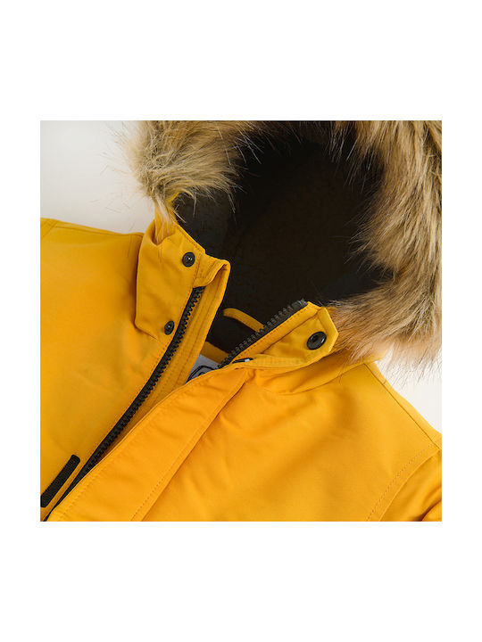 Kids Casual Coat with Hooded Yellow