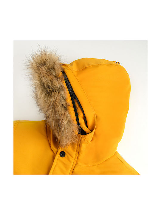 Kids Casual Coat with Hooded Yellow