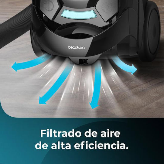 Cecotec Conga Powerbag 2000 Ηλεκτρική Σκούπα 800W με Σακούλα 2lt Μαύρη