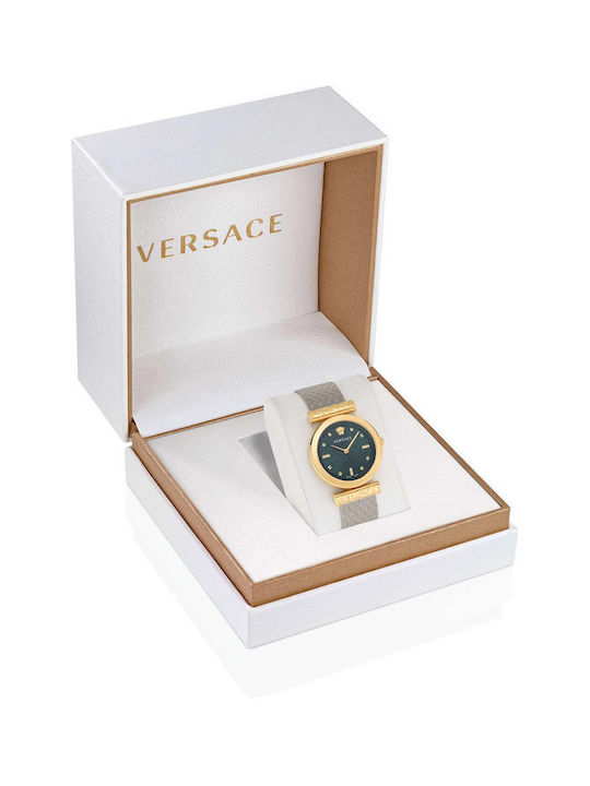 Versace Damen Uhr mit Silber Metallarmband