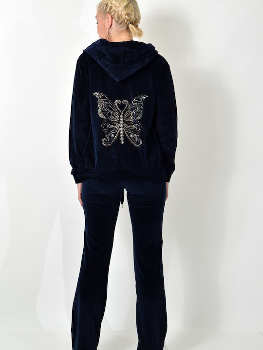 Jogginganzug Samt Dark Blue