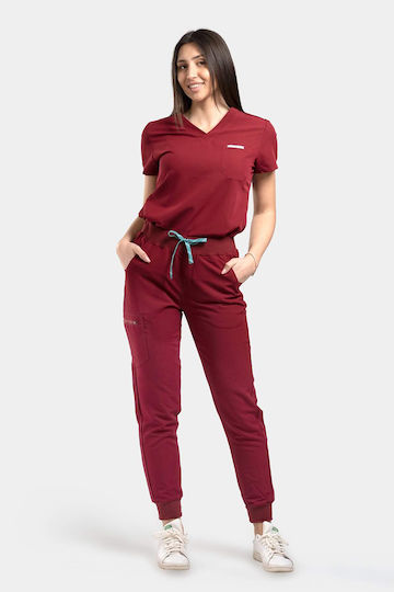 Dr. Scrub Femei Pantaloni medicali Burgundy