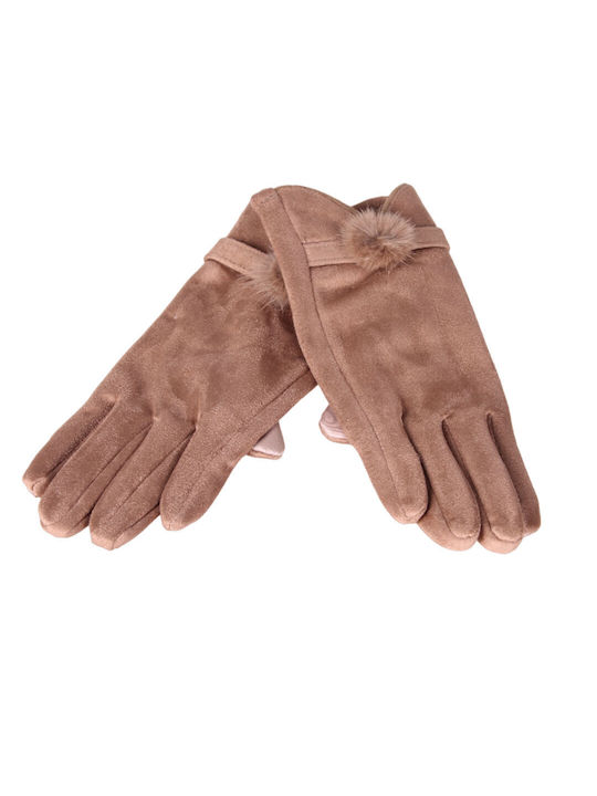 Women's Leather Touch Gloves Tabac Brownc Brown