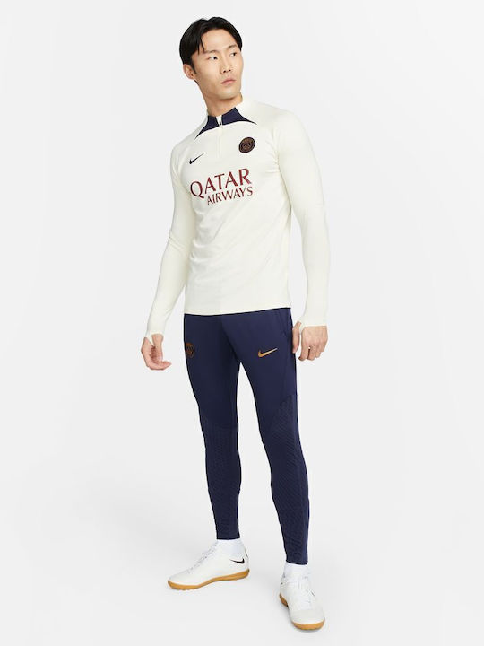 Paris Saint-germain Strike Ποδοσφαιρικό Παντελόνι Φόρμας Dri-Fit με Λάστιχο Μπλε