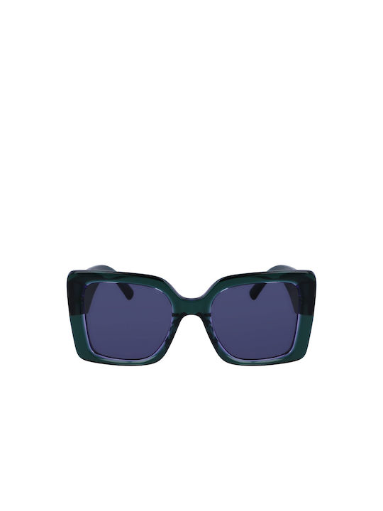 Karl Lagerfeld Women's Sunglasses with Green Plastic Frame and Blue Lens KL6126S-427