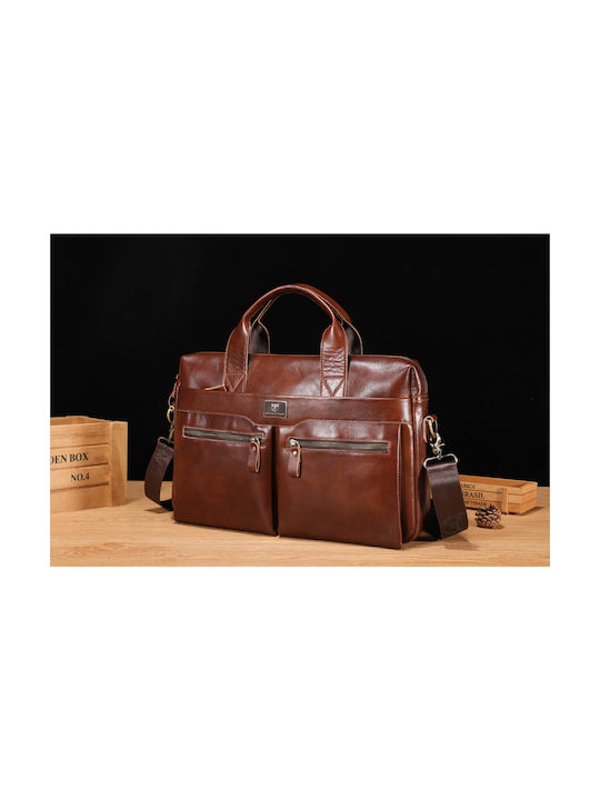 Leather Men's Briefcase Brown