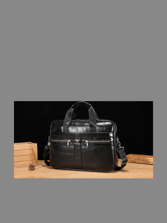 Leather Men's Briefcase Black