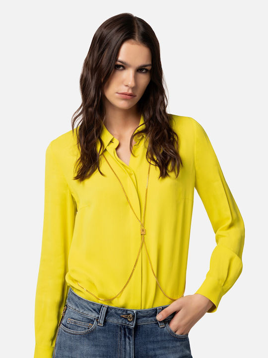Elisabetta Franchi Women's Long Sleeve Shirt Yellow (Yellow)