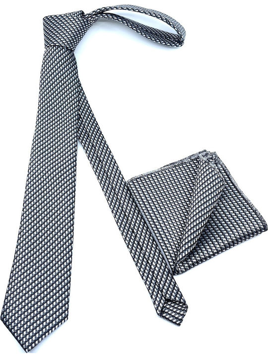 Legend Accessories Typ Micro Herren Krawatten Set Gedruckt in Gray Farbe