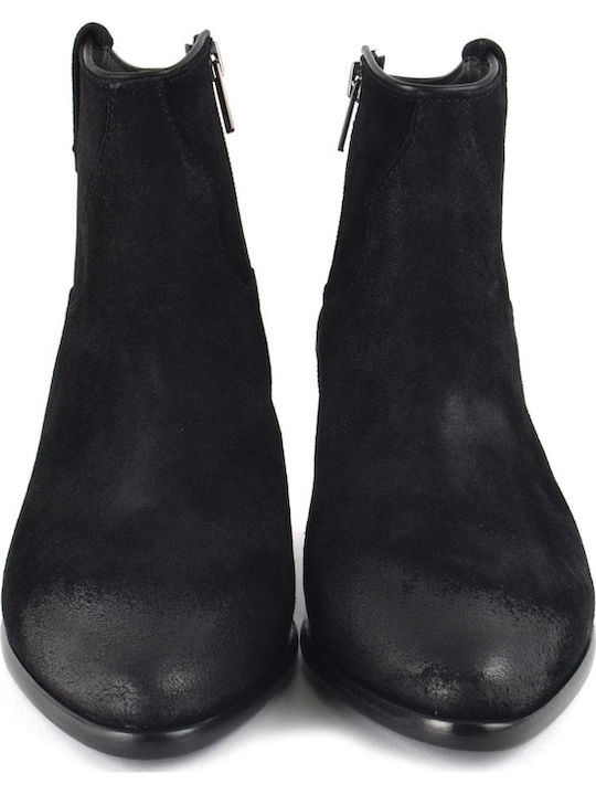 Houston Suede Γυναικεία Μποτάκια Μαύρα