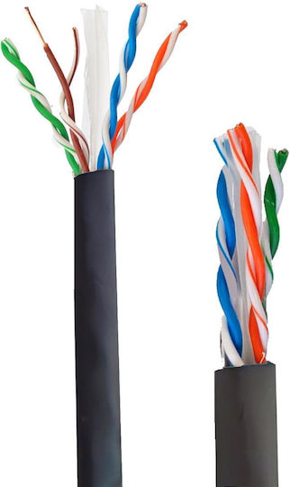 ATC U/UTP Kat.6 Ethernet Netzwerkkabel für Außenbereich ohne Netzwerkkabelanschlüsse 305m Schwarz
