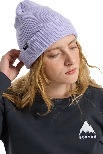 All Day Long Beanie Unisex Σκούφος Πλεκτός σε Μωβ χρώμα