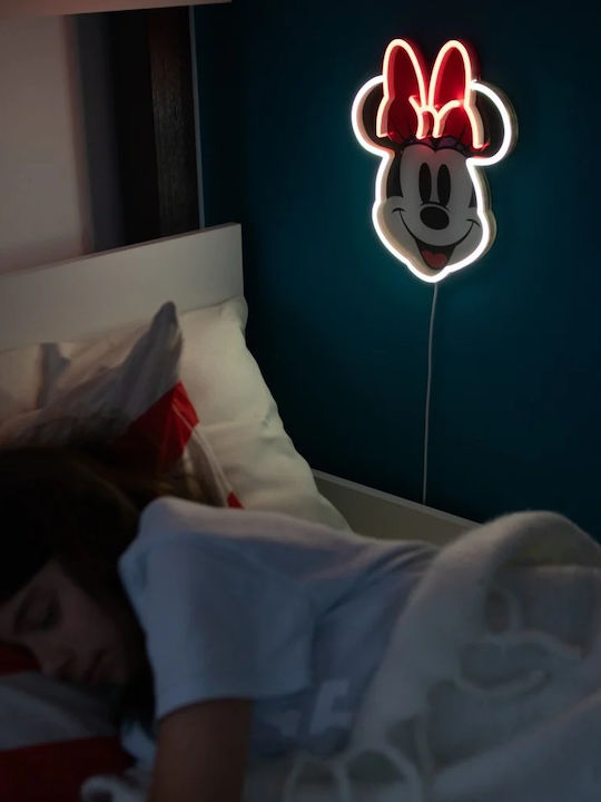 Led Kids Wall Light LED Neon Disney Minnie Printed Face 21.7X26cm
