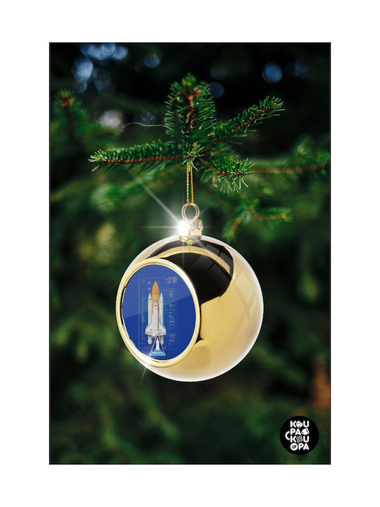 Nasa Space Shuttle Christmas Ball Ornament Gold