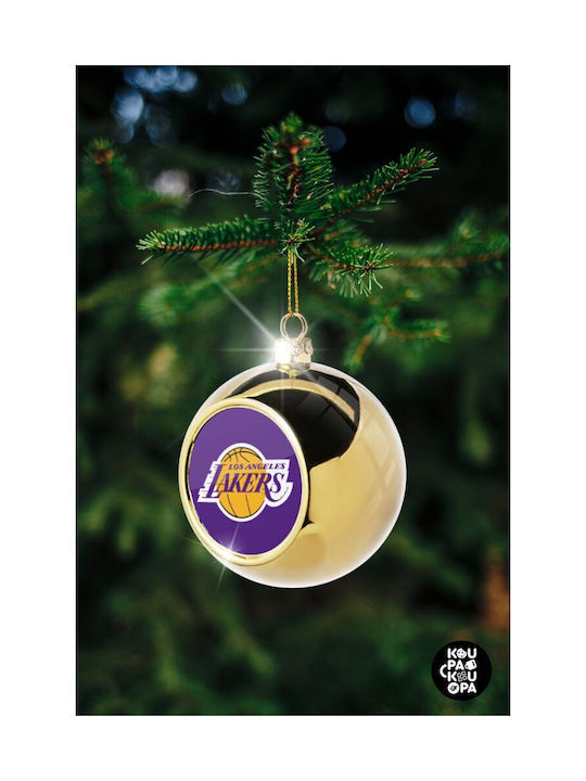 Lakers Ornament de Crăciun Bilă Aur cu Pulbere de Aur cu Paiete