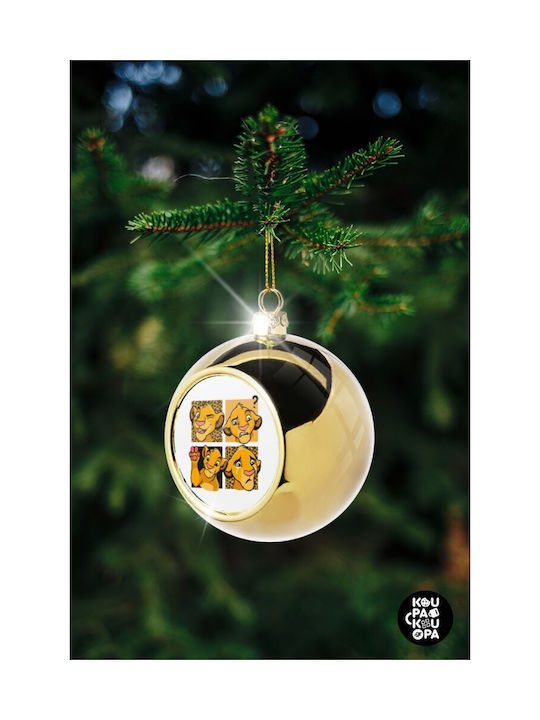 Simba Christmas Ball Ornament Gold