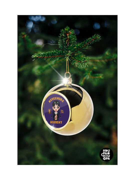 Wednesday Adams Christmas Ball Ornament Gold