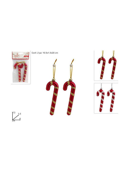 Due esse Christmas Candy Ornament Red 2pcs