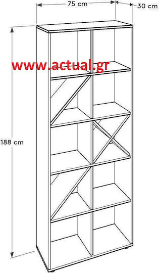 Bibliothek Sonoma 75x30x188cm