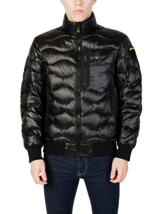 Blauer Herren Winter Jacke Lässig Gray