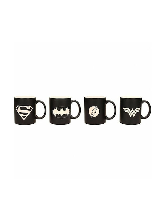 Sd Toys Dc Logos Mug Ceramic Black 4pcs