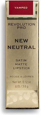 Revolution Beauty New Neutral Satin Matte Lipstick Long Lasting Satin Red 3.6gr