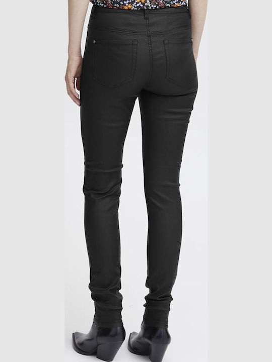Women's Fabric Trousers Slim Fit Black.