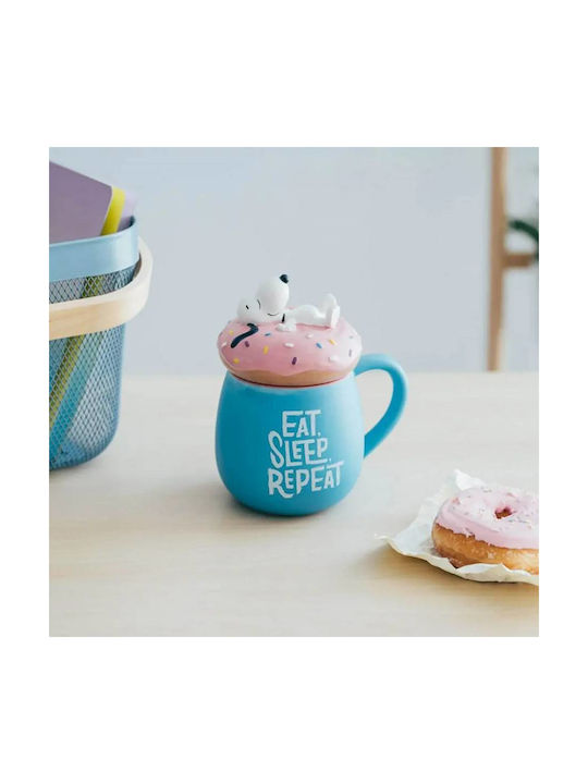 Grupo Erik Snoopy Κούπα Κεραμική Μπλε 500ml
