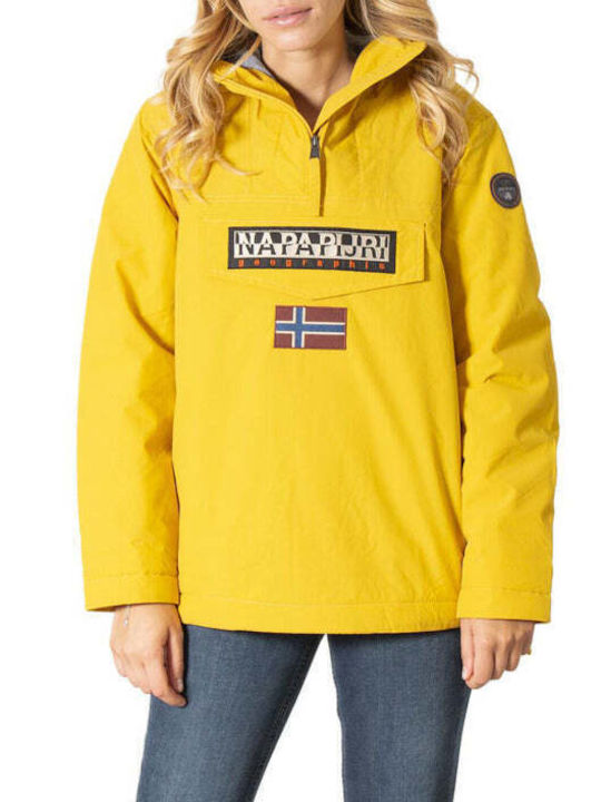 Napapijri Lang Damen Puffer Jacke für Winter Gelb