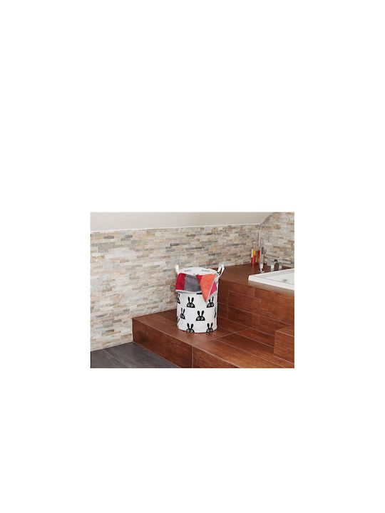 Καλάθι Απλύτων Υφασμάτινο Πτυσσόμενο 35x35x40cm Λευκό