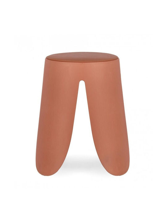 Stool For Living Room made of Polypropylene Imogen Terracotta 37x37x47cm