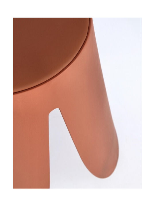 Stool For Living Room made of Polypropylene Imogen Terracotta 37x37x47cm