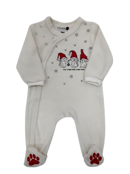 Venere Baby Bodysuit Set Long-Sleeved Velvet White