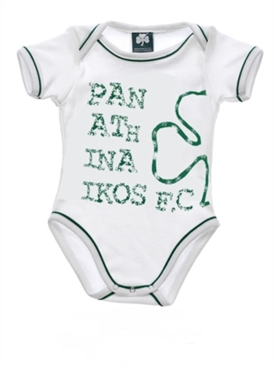 Panathinaikos Baby Bodysuit Short-Sleeved White