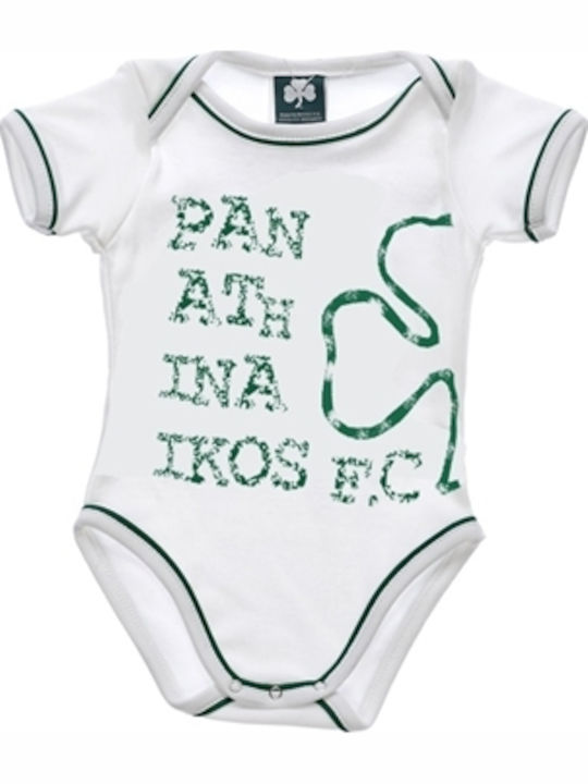 Panathinaikos Baby Bodysuit Short-Sleeved White