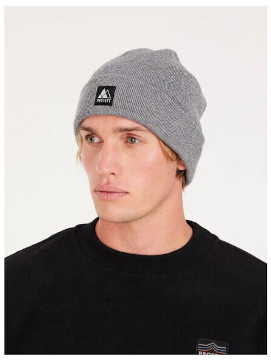 Beanie Unisex Σκούφος Πλεκτός σε Γκρι χρώμα