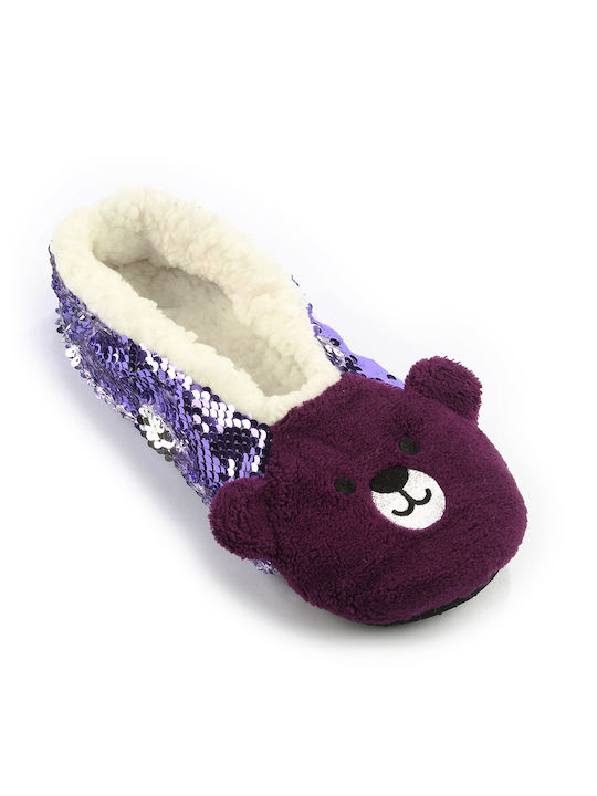 Fshoes Closed Women's Slippers in Purple color