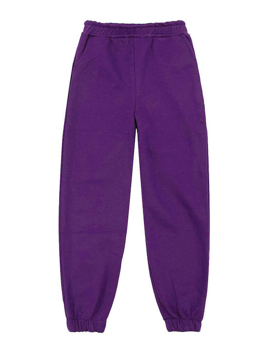 Ustyle Pantaloni de trening pentru femei cu cauciuc Purple Fleece