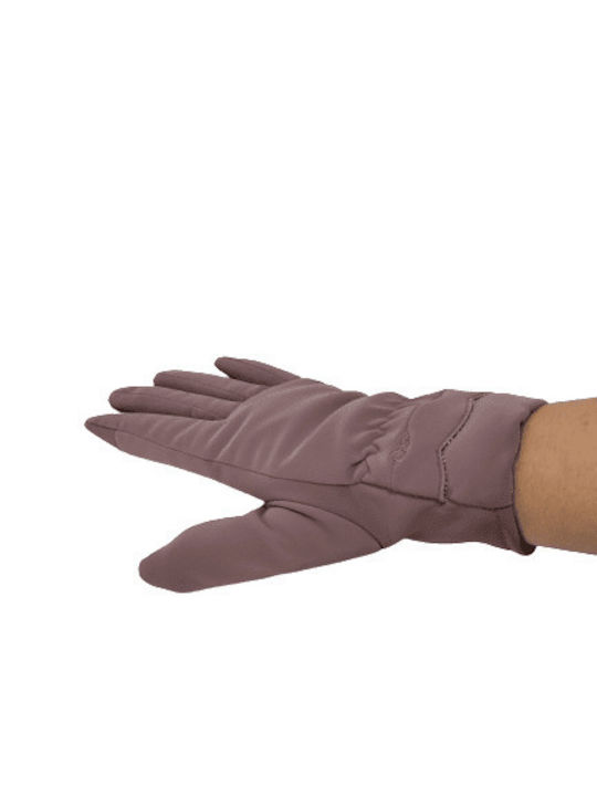 Romvous Women's Gloves with Fur Pink