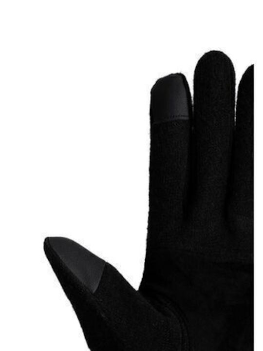 Trespass Schwarz Leder Handschuhe Berührung