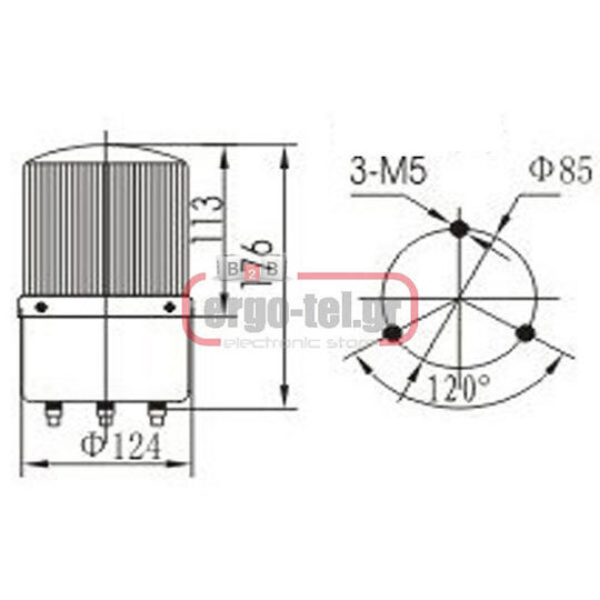 Nanzhou Alarm System Beacon with Blue LED 230V