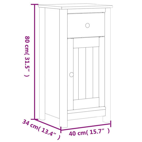 vidaXL Бански Шкаф 40x34x80см Бял