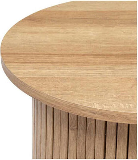 Round Side Coffee Table Colva Made of Solid Wood Natural Wood Colour W45xL45xH50cm