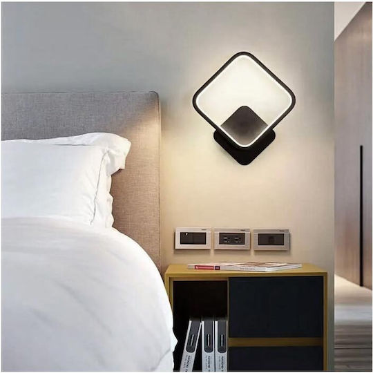 Lamp Wall with Integrated LED Black 22.5x22.5x5.5cm