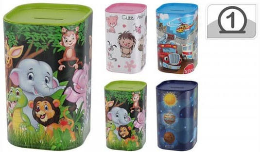 Koopman Children's Money Box Metal Multicolored 7.6x7cm