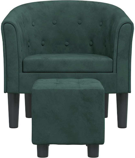 cu Puf Catifelat Dark Green 70x56x68cm